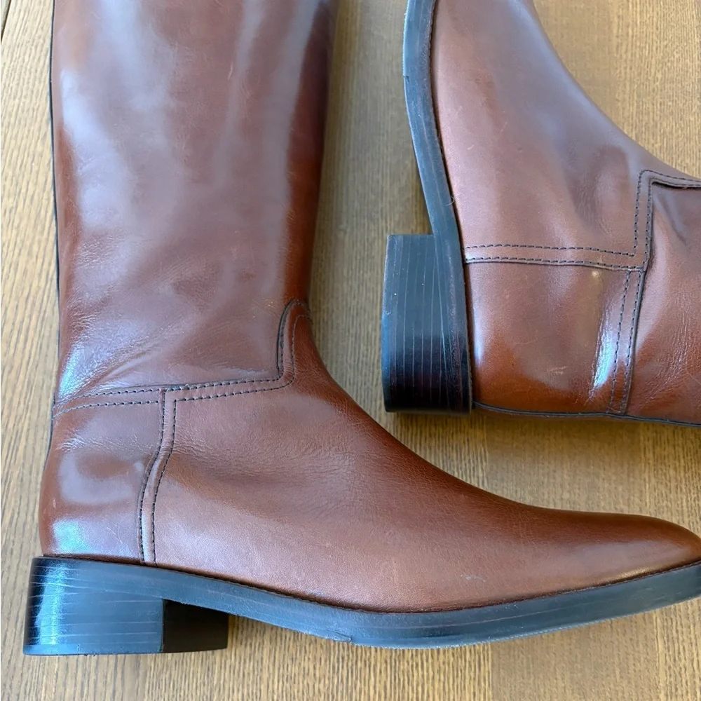 Tory Burch Brown Leather Riding Boots size 10 🎁EUC